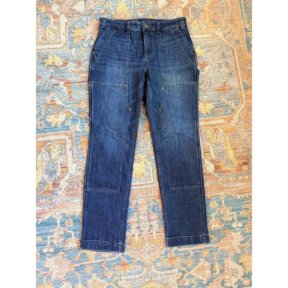 Duluth Trading Co Daily Grind Double Front Carpenter Jeans Indigo 12 Regular